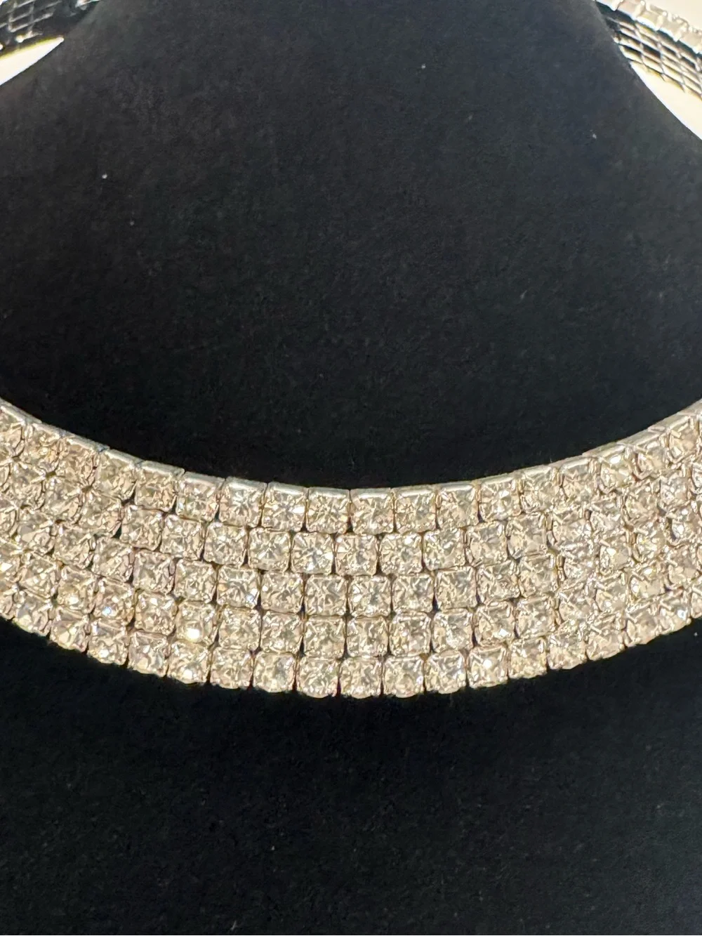 HIGH QUALITY! Sparkling Silver Crystal Collar Event Special Occasion Necklace
